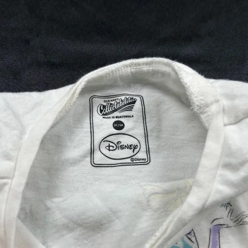 Old Navy Girls Disney Frozen White‎ Short Sleeve Shirt Size 5T